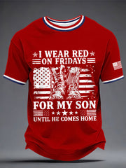 Men's 'I wear red on Friday for my son until they come home' T-shirts