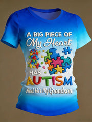 Women's Autism Awareness Casual T-shirt