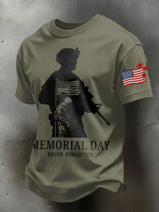 Men's Veteran Memorial Day Printed T-shirt