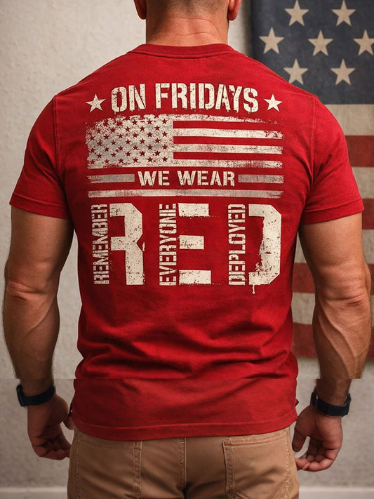Men's 'on Fridays we wear remember everyone deployed' T-shirts