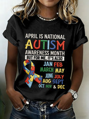 Women's Autism Awareness Print Waffle T-shirt