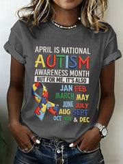 Women's Autism Awareness Print Waffle T-shirt