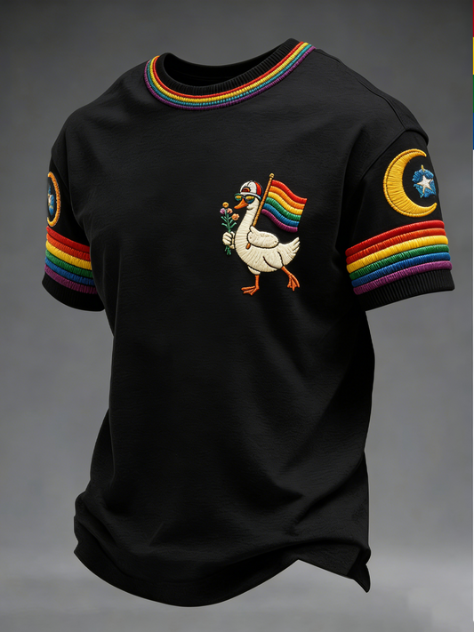 Men's Funny Pride Duck Pride Month short sleeves t-shirt