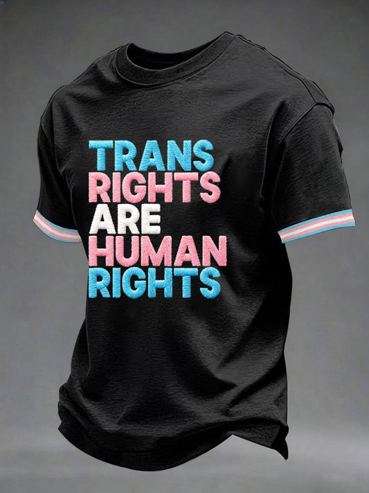 Men's 'Trans Rights are Human Rights' Printed Casual T-Shirt