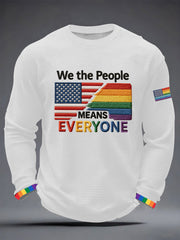 Men's 'We The People Means Everyone' Printed Waffle Long Sleeve T-Shirt