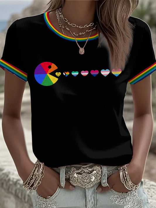 Women's pride rainbow month short-sleeved T-shirt