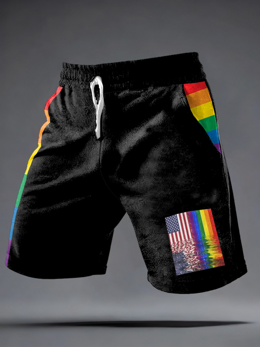 men's pride rainbow month shorts