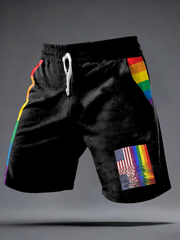 men's pride rainbow month shorts