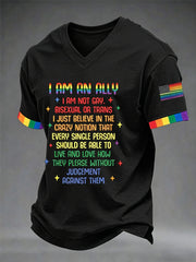 Men's Pride Month Printed V-neck Short Sleeve T-shirt