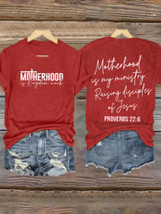 Women's Motherhood Is Kingdom Work printed T-shirt