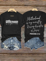 Women's Motherhood Is Kingdom Work printed T-shirt