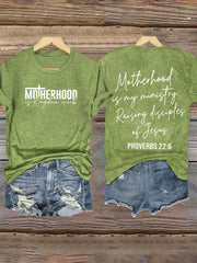 Women's Motherhood Is Kingdom Work printed T-shirt