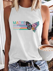 Women's Mother's Day La Mejor Mama Del Mundo Floral Cotton Vest