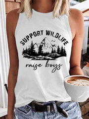 Women's Support Wildlife Raise Boys,Mother's Day Gift Casual Vest