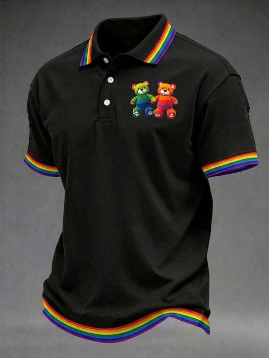 Men's Rainbow Bear Printed Shirt