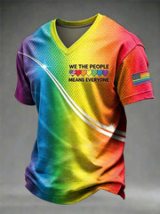 Men's Pride Month LGBT Art 'We The People Means Everyone' V-neck T-shirt
