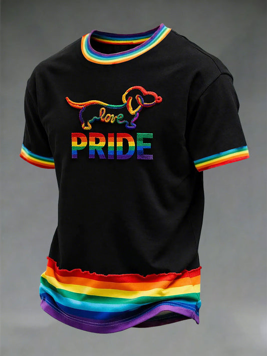 Men's Rainbow Print Casual T-shirt