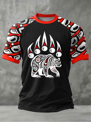 Men's Indigenous Totem Art Print Casual T-Shirt