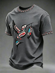 Men's Indigenous Totem Art Print Casual T-Shirt