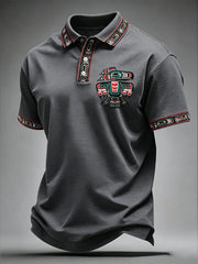 Men's Indigenous Totem Art Casual Top