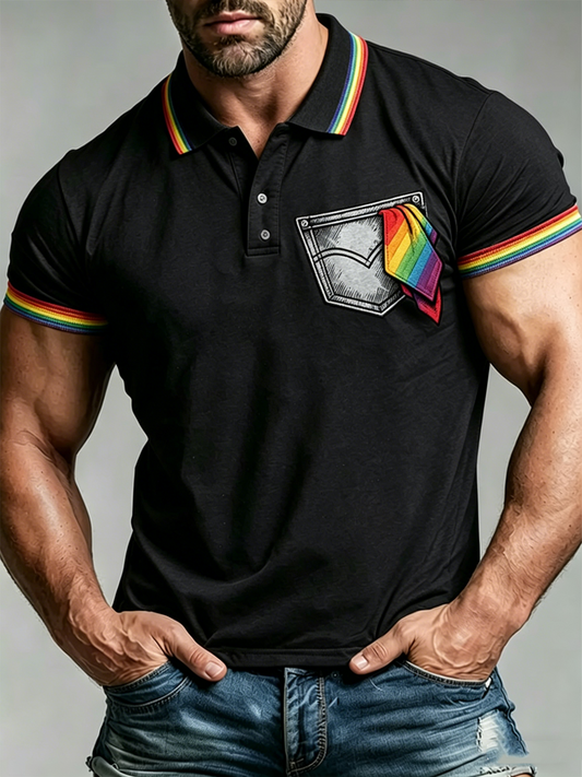 Men's Rainbow Pride Month Print polo shirt