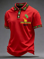 Men's Juneteenth 1865 Print Casual Polo