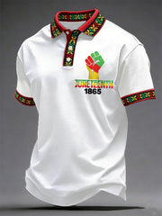 Men's Juneteenth 1865 Print Casual Polo
