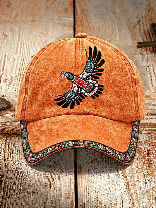 Indigenous-Style Casual Hat with Embroidery and Print (Unisex)
