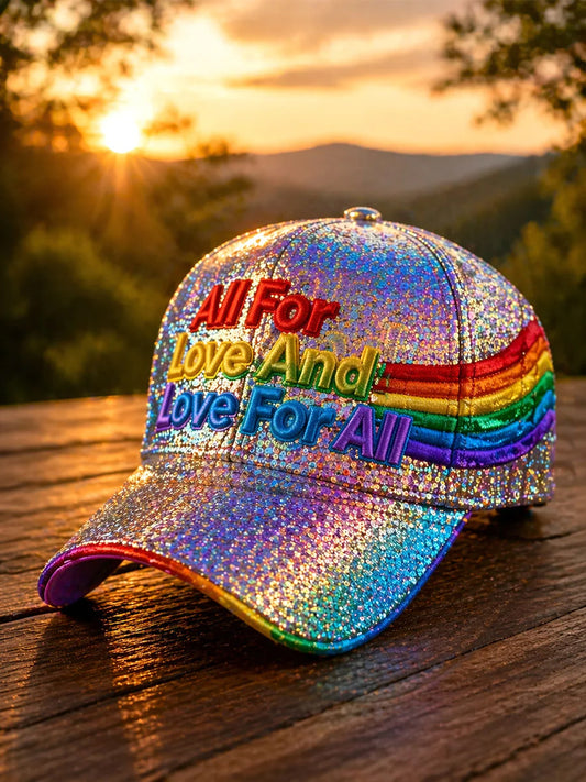Unisex Pride Month All For Love Rainbow ART Print Hat