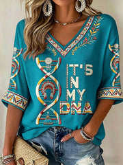 Women's 'It's In My DNA' Indigenous V-Neck Tops