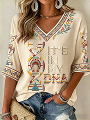 Women's 'It's In My DNA' Indigenous V-Neck Tops