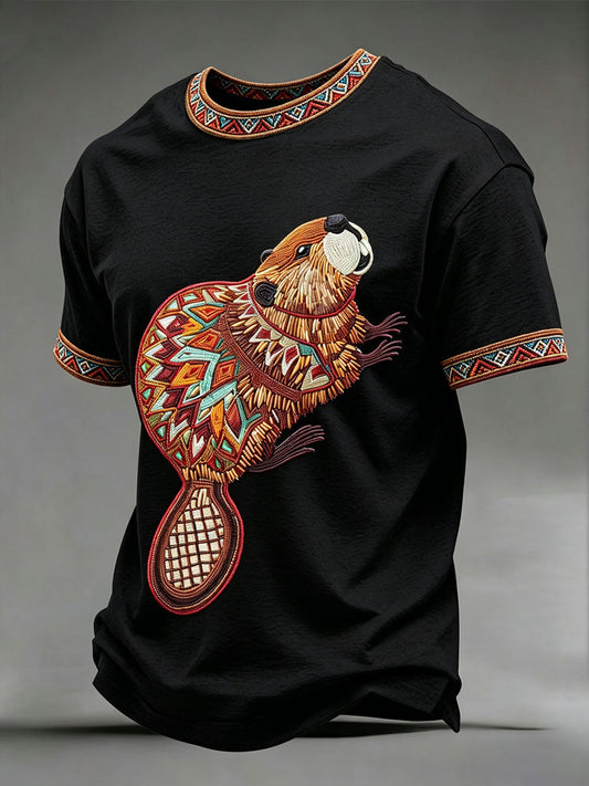 Men's Indigenous Beaver Art T-Shirts