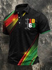 Men's Juneteenth Print Casual Polo