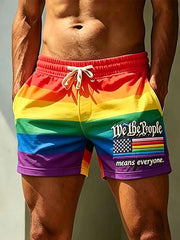Men's Pride Month Print Casual Shorts
