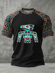 Men's Indigenous Totem Art Print Casual T-Shirt