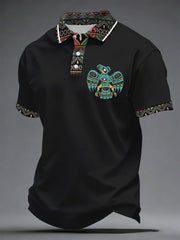 Men's Indigenous Totem Art Print Casual Shirt