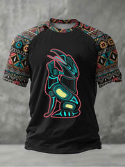Men's Indigenous Totem Art Print Casual T-Shirt