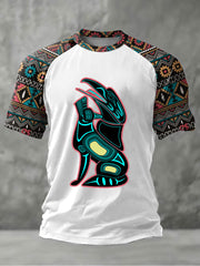 Men's Indigenous Totem Art Print Casual T-Shirt