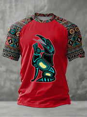 Men's Indigenous Totem Art Print Casual T-Shirt