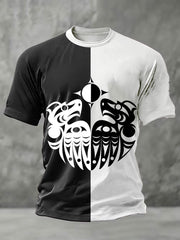 Men's Indigenous Totem Art Print Casual T-Shirt