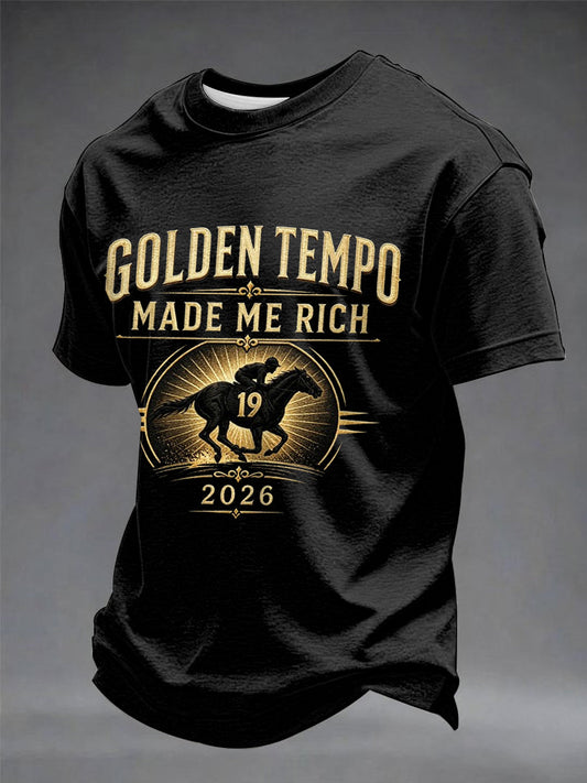 Men's Golden Tempo Champion 2026 Print Casual Shirt