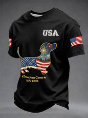 Men's Dachshund USA 1776-2026 short sleeves t-shirt