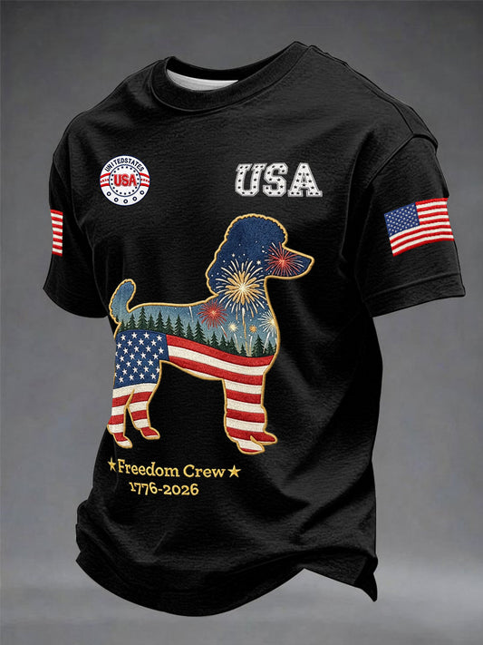 Men's Poodle USA 1776-2026 short sleeves t-shirt