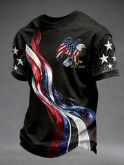 Men's America Flag Eagle Printed T-shirt