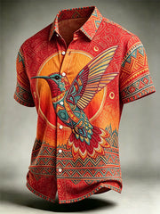 Men's Indigenous Hummingbird Art Shirts