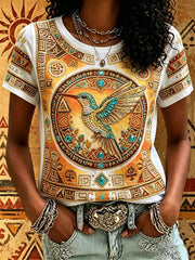 Women's Indigenous Print Casual T-Shirt