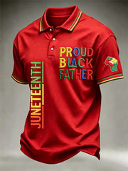Men's Juneteenth Print Casual Polo
