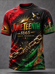 Men's Juneteenth Design Printed Casual short sleeves t-shirt