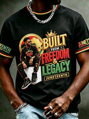 Men's Juneteenth 1865 Print Casual Short Sleeve T-shirt