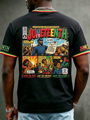 Men's Juneteenth 1865 Print Casual Short Sleeve T-shirt